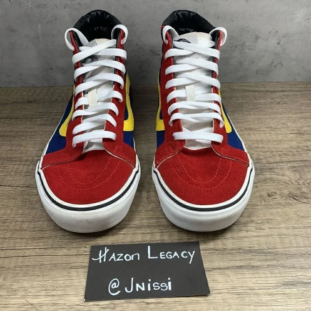 Vans Mens/Unisex~SK8-Hi~Rally Chilipepper Colorblock Sneakers-Size 9.5 M/11 W